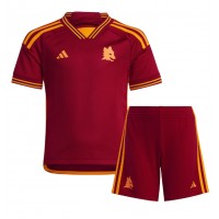 Camisa de time de futebol AS Roma Leonardo Spinazzola #37 Replicas 1º Equipamento Infantil 2023-24 Manga Curta (+ Calças curtas)